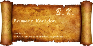 Brumecz Koridon névjegykártya